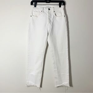 Frame Le Original Front Cuff Straight Button. Fly Rumpled Blanc Grind Jeans 24